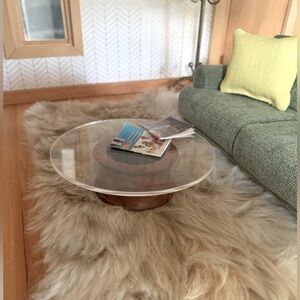 Dollhouse 1:12 Scale Wooden Base Clear Acrylic Plexi “Glass” Top Coffee Table